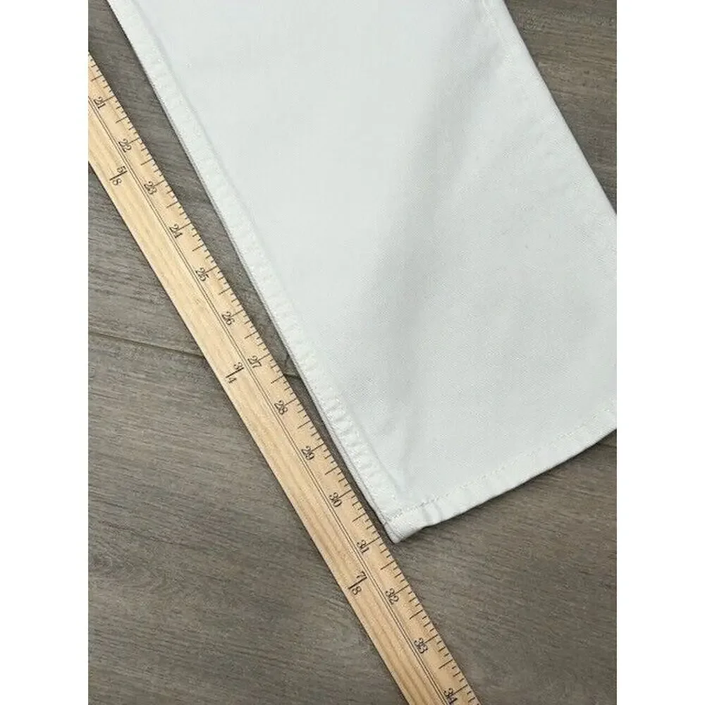Sandro Paris Womens Droit Jeans Slim Straight Leg Button Fly Denim White Size 32